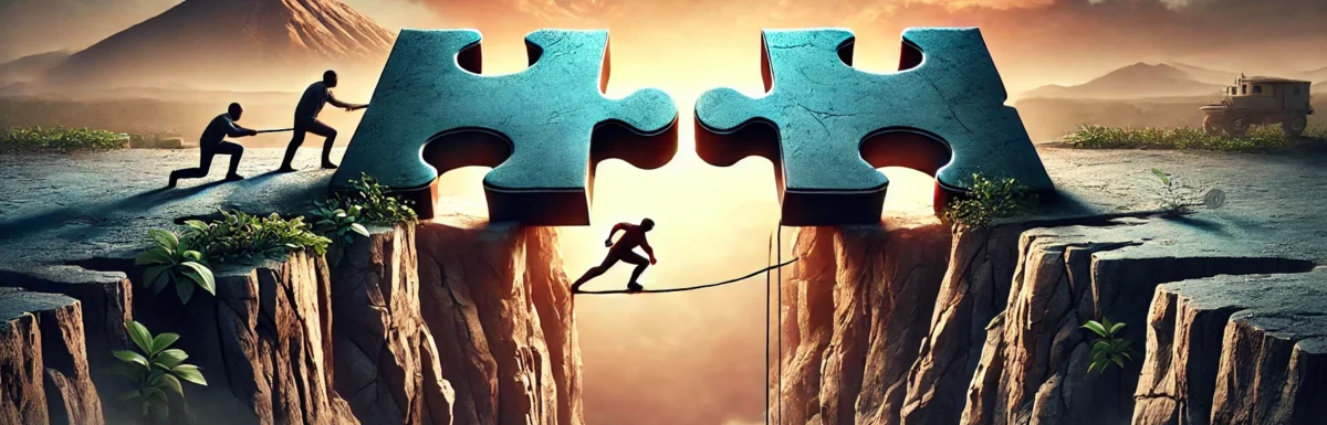 two puzzle pieces image of bridging the gap between the new agent and the real estate brokerage